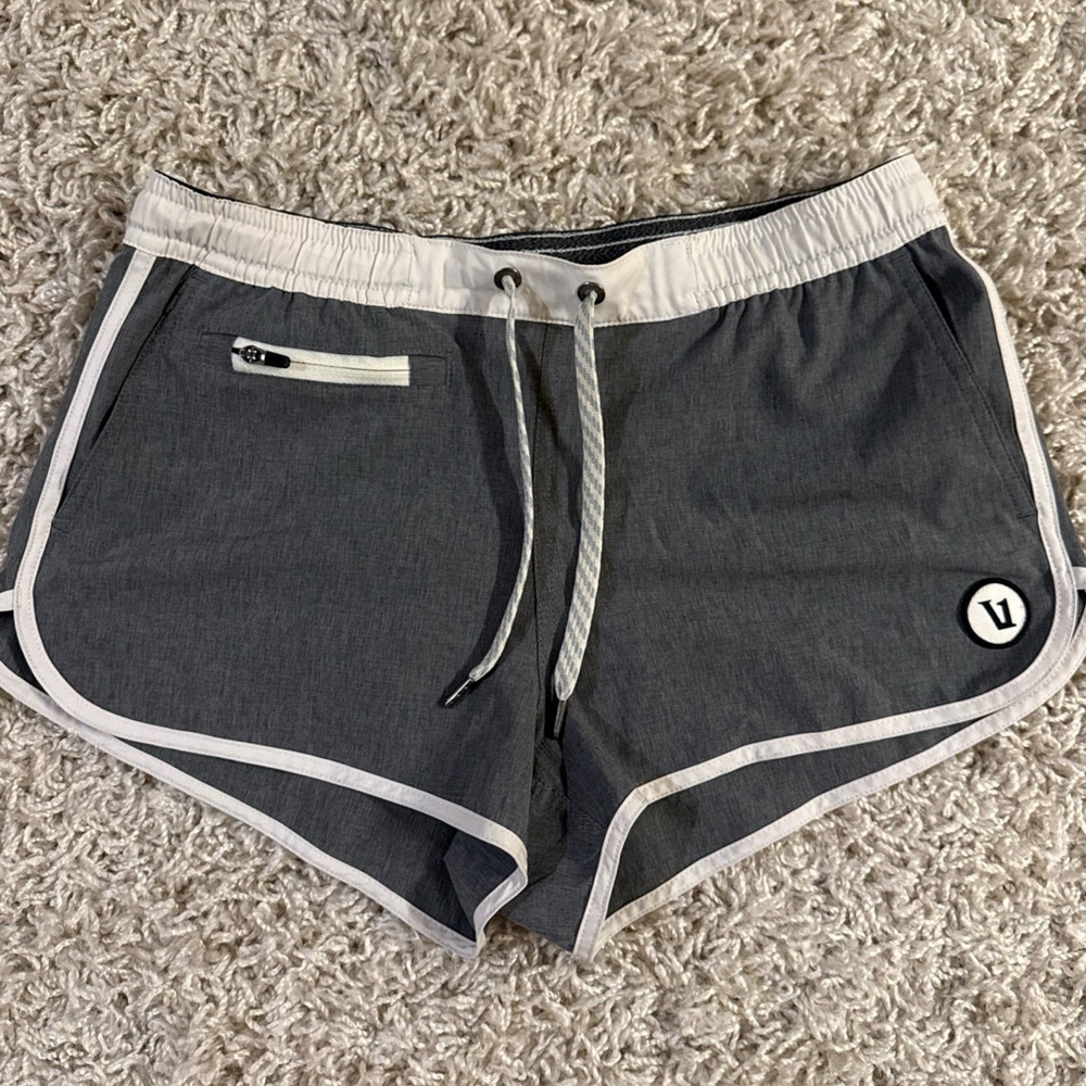 Vuori Charcoal and White Women's Athletic Shorts XS